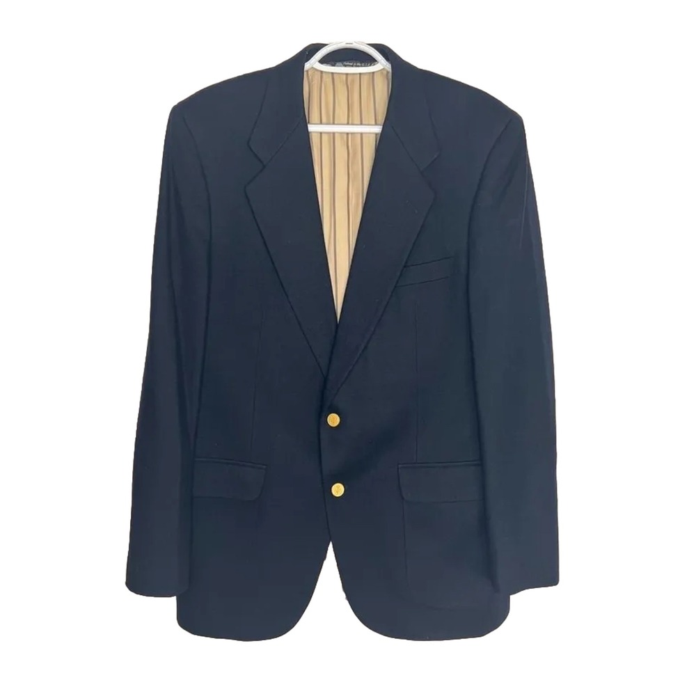 Kingsridge USA TAILORED PURE WOOL Gold Button Blazer Jacket Sport Coat LARGE‎
